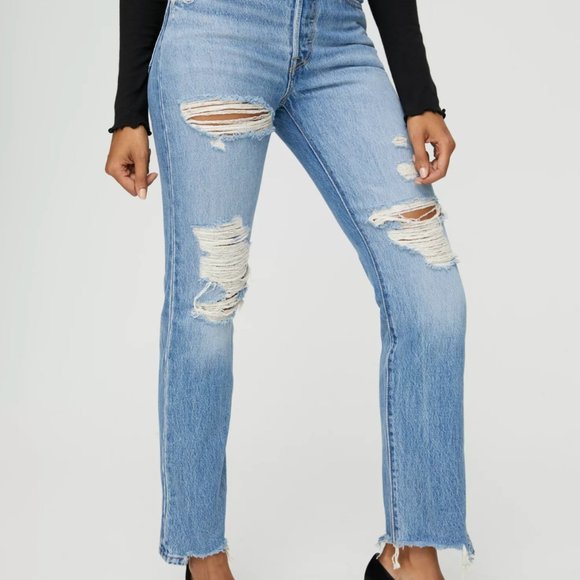 Levi's Premium 501 Original Distressed Straight leg in Luxor Street - Picture 2 of 7
